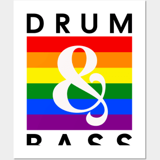 DRUM & BASS - Rainbow Flag (light print) Posters and Art